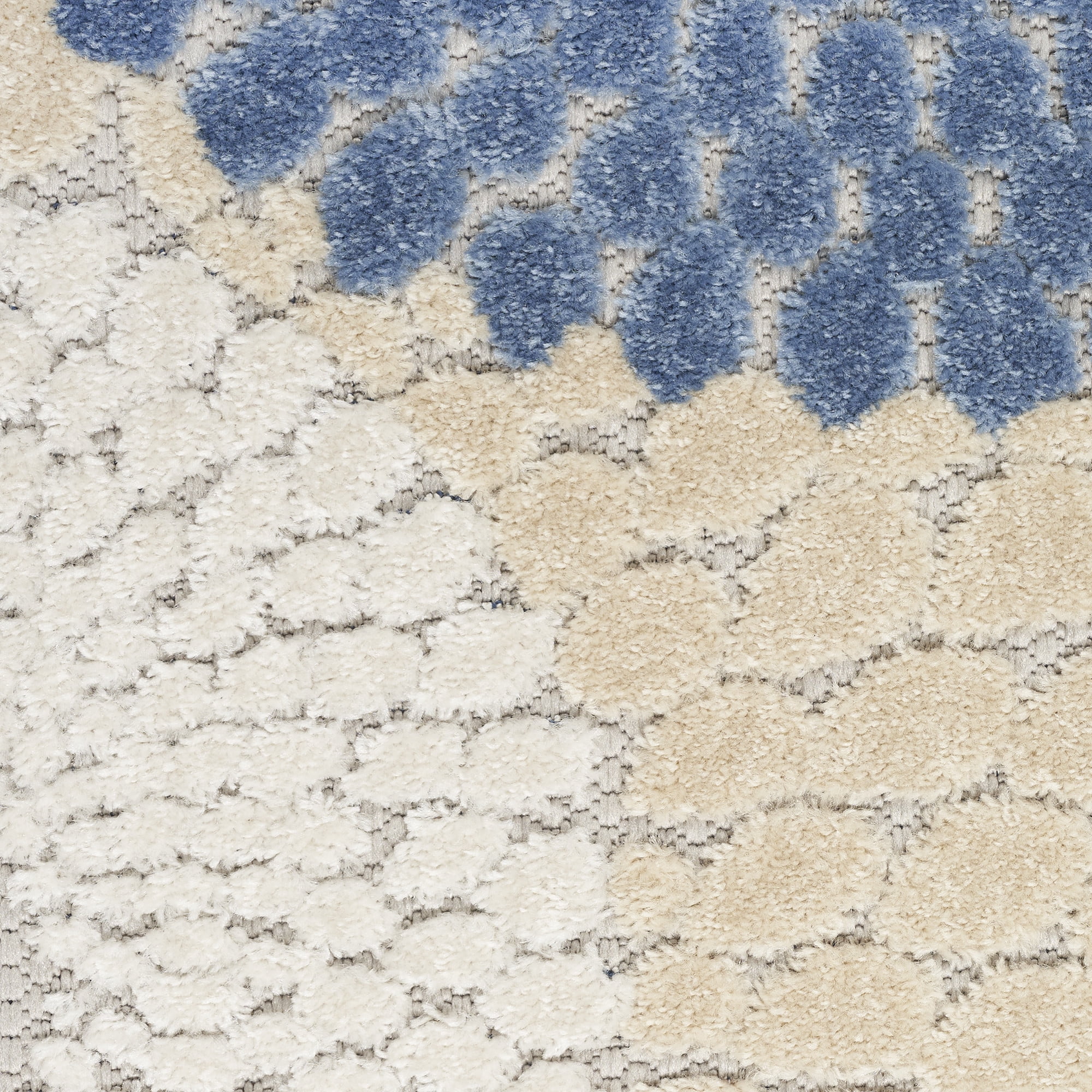 Nourison Aloha Indoor/Outdoor Blue/Grey 6' x 9' Area Rug, (6x9)