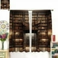 thumbnail image 2 of Vintage Bookshelf Curtains Library Old Books Theme Abandoned Study Cobwebs Medieval Shabby Fantasy Rod Pocket Blackout Window Treatment for Bedroom Study Room Home Decor Window Drapes 42"W X 84"L, 2 of 5