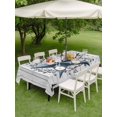 thumbnail image 4 of Outdoor Tablecloths with Umbrella Hole & Zipper, Texas Star Vintage Rectangle Tablecloth 52x70 Inch, Navy Blue Retro Wooden Berry Waterproof Table Cloth, Patio/Pool/Picnic Table Covers, 4 of 8