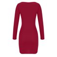 thumbnail image 5 of ylioge Fall Bodycon Dresses for Women Trendy Square-Neck Long Sleeve Ribbed Knitted Stretchy Slim Fit Solid Comfort Mini Dress, 5 of 6