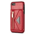 thumbnail image 6 of Crossbody Wallet Women Case for iPhone 7 Plus, iPhone 8 Plus,Credit Card Holder Phone Case with Shoulder Strap, PU Leather Kickstand Back Flip Envelope Design For iPhone 8 Plus/7 Plus, Red, 6 of 13