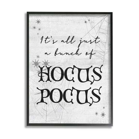 Stupell Industries Just A Bunch Of Hocus Pocus Phrase Graphic Art Black Framed Art Print Wall Art, Design by Lil' Rue