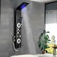 thumbnail image 2 of Shower Panel Tower System, LED Rainfall Waterfall Shower Head Shower Panel System Massage Jets, Stainless Steel Bathroom Shower Faucet with Bidet Black, 2 of 11