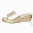 thumbnail image 3 of Xucatan Women's Floral Embroidered Detail Wedge Mules, Round Toe Open Toe Platform Slippers with Padded Insole, Chunky Heel Casual Summer Sandals, Versatile Solid Color Design for Beach Outdoor Gift, 3 of 8