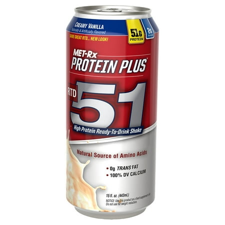 MET-RX RTD 51, Creamy Vanilla, 15 Fl Oz (Best Pre Workout Protein Shake)