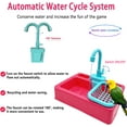 thumbnail image 4 of kathson Parrot Bathtub Bird Automatic Bathtub with Faucet Multifunctional Parakeet Shower Box Bird Bathing Tub Pool Toy with Fountain for Small Medium Birds Cockatiel Lovebird Budgie（Red-Orange）, 4 of 9