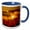 Blue/White, variant on 3drose, Usa, Arizona, Tucson, Orange Sunset over Saguaro National Park, 15oz Mug
