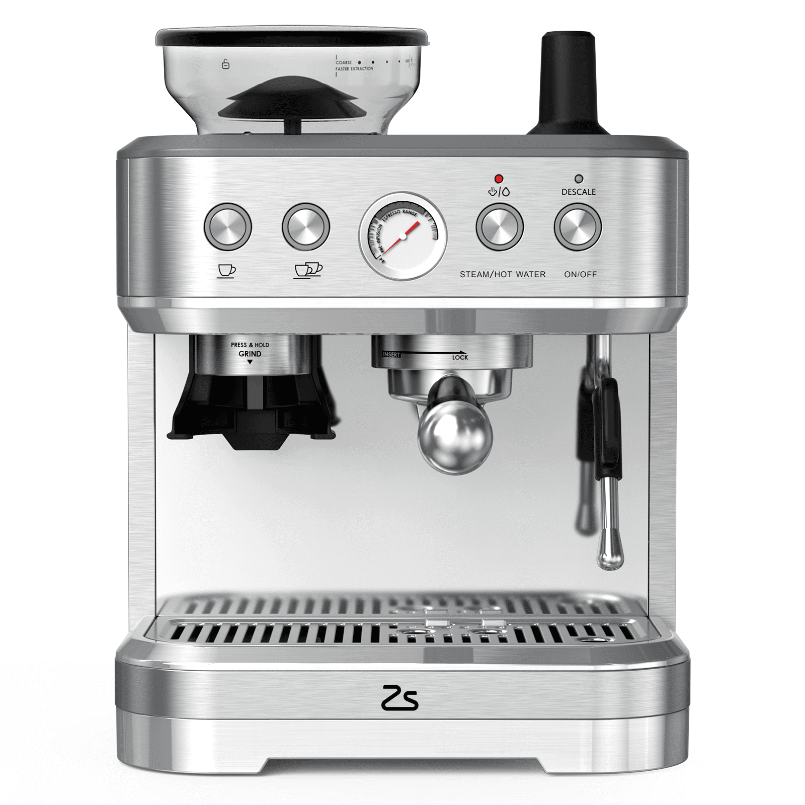 TRU 15-Bar Semi-Automatic All-In-One Espresso Maker with Grinder and  Frother - Macy's