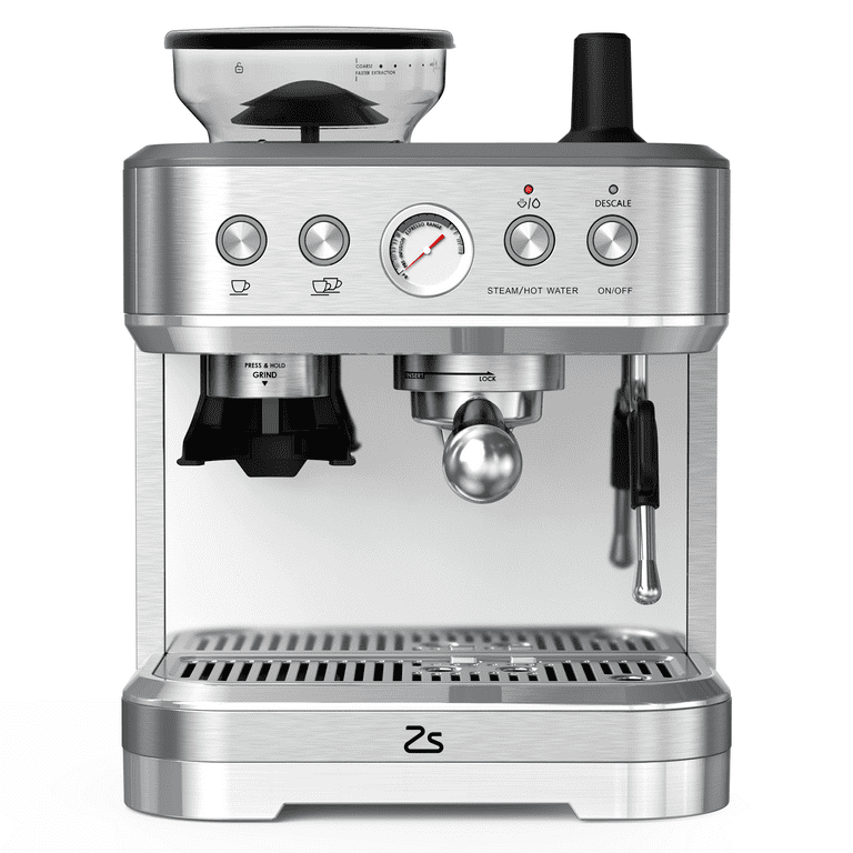 Coffee Gator Espresso Machine, Quick-Brew Espresso Maker with Milk Frother  & 1.3 Liter Removable Water Tank