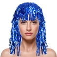 thumbnail image 2 of Kelon Sparkling PET Fringe Wig, Colorful Festival Headwear, Stylish Fringe Head Accessories for Cheerleading and Sports Events, One Size Heardband, 2 of 4