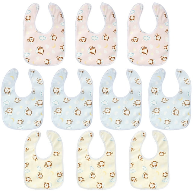 Juego De 10 Baberos Para Bebés, Baberos Transpirables Para Alimentación De Bebés, Juego De Baberos Para Babas Agradables Para La Piel Con Un Buen Absorbente, Juego De Baberos Para Bebés, Pañuelos Impe Muyoka Hogar