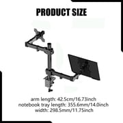 LeeQinersw Adjustable Monitor Arm with Laptop Tray Stable Laptop Mount Stand for Laptop B