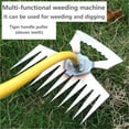 thumbnail image 3 of 1 crack weeder Stainless steel manual weeder L-shaped pulling knife shovel sickle tool Weeding and pulling garden rake 11 teeth (11 tooth weed rake), 3 of 6