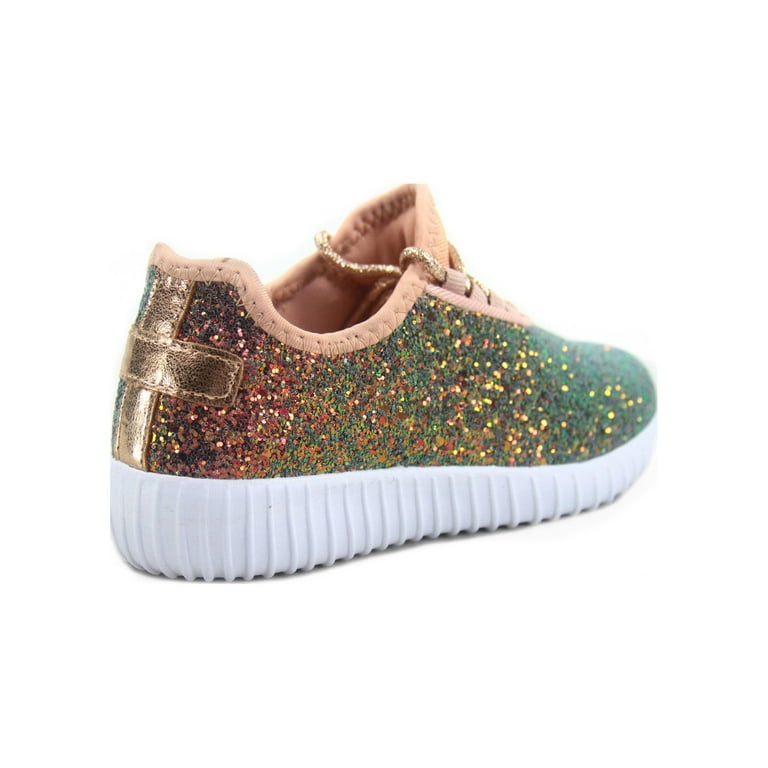 Remy 18k Youth Girl s fashion Flat Lace Up Light weight Glitter Sneaker Athletic Shoes Walmart