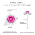 thumbnail image 5 of Rosec Jewels Created Pink Sapphire Floral Ring with Moissanite - Cocktail Ring (AAAA Grade), 18K White Gold, US 8.50, 5 of 9