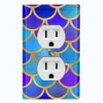 thumbnail image 1 of Metal Light Switch Plate Outlet Cover Mermaid Blue Teal MER012, 1 of 13