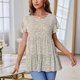 thumbnail image 4 of Blusa blanca con escote en forma de A y espalda con abertura, elegante moda para mujer, talla M, blusa veraniega con volantes y flores, 4 of 7