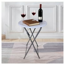 Folding Bar Table set of 2 White   Steel,Wood