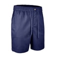 thumbnail image 5 of Mens Linen Shorts Casual Elastic Waist Drawstring 7 inch Inseam Shorts Stretch Summer Beach Wear Lightweight Royal Blue M, 5 of 5
