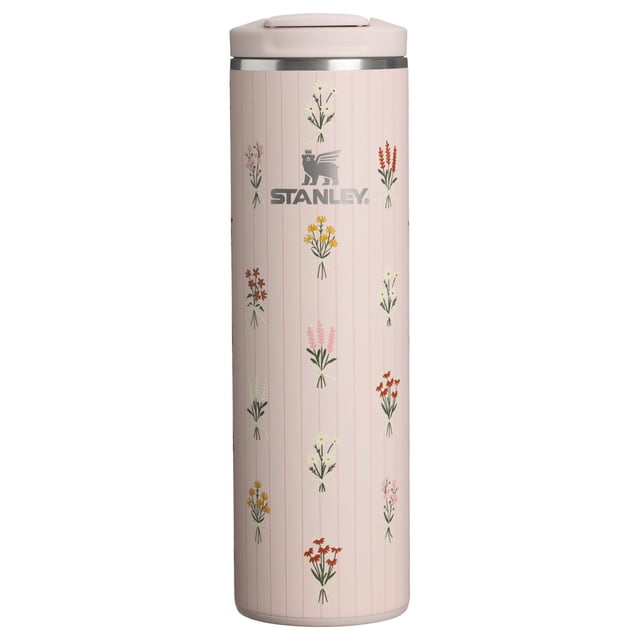 Taza de café de viaje STANLEY Transit con tapa abatible, 470 ml, cuarzo rosa