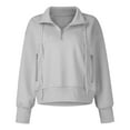 thumbnail image 5 of Hfolob Women's Sweatshirt Womens Half Zip Loose Sweatshirt Quarter Zip Trendy Long Sleeve Cropped Pullover Tops With Thumb Hole Fashion Clothing, 5 of 6