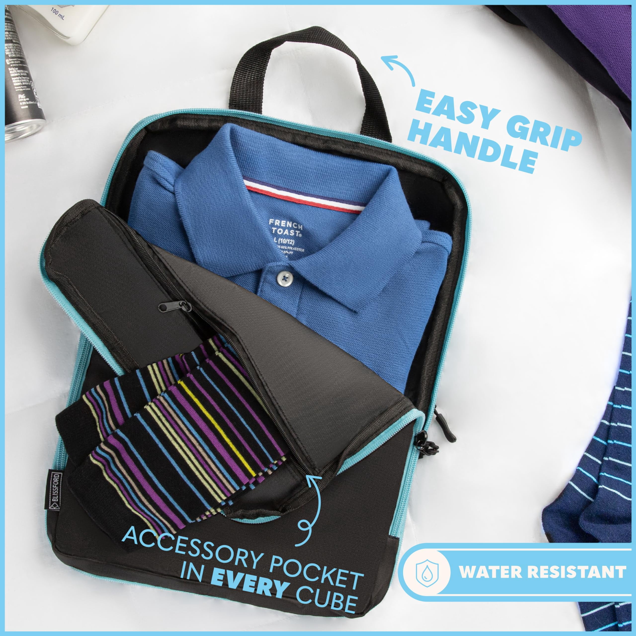 BLISSFORD Compression Packing Cubes for Travel Packing Cubes for Organizing Suitcases and Luggage