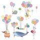 thumbnail image 1 of Pegatinas De Pared Multicolor, Calcomanía De Dibujos Animados, Pegatinas De Vinilo Con Estampado De Animales Y Globos Para La Decoración Del Dormitorio De La Sala De Estar Del Cuarto De Niños seitruly HA034801-00, 1 of 6