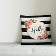 thumbnail image 3 of Creative Products Hello Floral Stripes 18x18 Spun Poly Pillow, 3 of 3