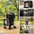 thumbnail image 5 of XunKA Foldable Double Pets Stroller for Dogs and Cats, Double Strollers with Detachable Carriers Foldable Pet Travel Jogger Stroller Removable Cat Carrier Bag for Small Medium Dogs Up to 60Lbs,Black, 5 of 10