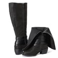 thumbnail image 2 of Love Steetly Women's Extra Wide Calf Knee High Boots, Multi Strap Buckle Western Boots, Round Toe Chunky Block Heel Side Zipper Tall Boots., 2 of 7