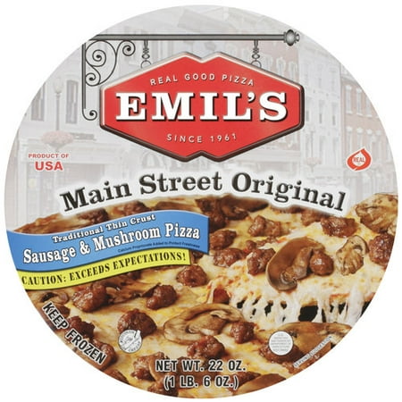 Emil's Main Street Original Sausage & Mushroom Thin Crust Pizza, 22 oz