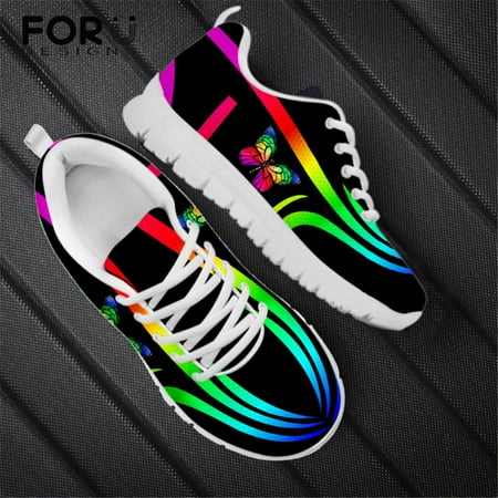 

Casual Women Sneakers Flats Gradient Style Butterfly Design Air Mesh Light Women s Walking Shoes Woman Zapatos Mujer