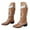 Brown, variant on UngA Womens Cowboy Boots Fashion Western Cowgirl Boots Country Concert Disco Outfits Low Heel Walking Boots For Ladies White,Size 8.5
