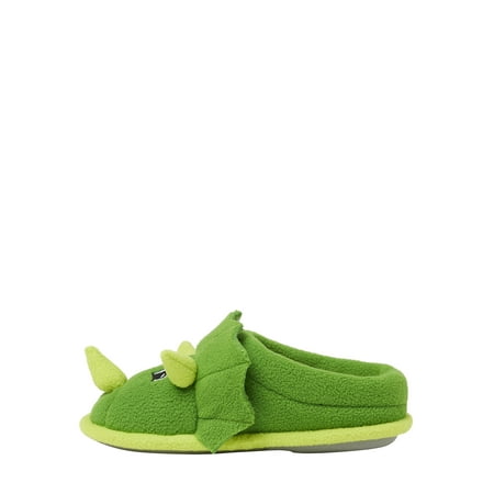 Dearfoams Kids Peyton Animal Slip On Clog Slippers - Green Dinosaur Size 4-5