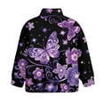 thumbnail image 5 of Uorisanigo Girls Half Zip Collar Sweatshirts Oversized Purple Butterfly Flowers Long Sleeve Pullover Crop Tops for Teen Girls Winter Clothes Fall Fashion Athletic Sweaters Pullover Jackets, 5 of 7