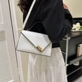thumbnail image 3 of Bolso retro sencillo, nuevo, de moda, informal, de piel sintética, para colgar al hombro, pequeño, para niña, color blanco, 3 of 5