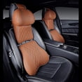 thumbnail image 2 of Luxury Car Neck Pillow Set Leather Embroidered Waist Backrest Lumbar Support Cushion Auto Seat Travel Headrest Pillow For Memory, 2 of 4