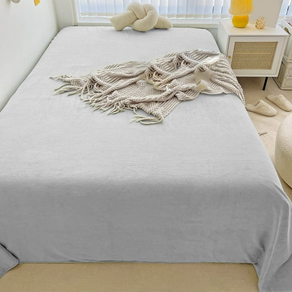 Ensemble de Draps en Micro-Polaire en Velours Peluche Extra Doux, 62.99*90.55 Pouces Draps Micro-Peluche de Luxe Anti-Boulochage, Literie Confortable Style Simple Toucher Doux et Respirant pour Toutes les Saisons