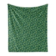 thumbnail image 1 of Botanical Soft Flannel Fleece Throw Blanket, Rhythmic Tropical Tree Leaves Lines Fresh Spring Nature Tone Print, Cozy Plush for Indoor and Outdoor Use, 50" x 70", Yellow Green Dark Teal, by Ambesonne, 1 of 5