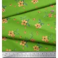 thumbnail image 3 of Soimoi Green Cotton Jersey Fabric Leaves & Flower Decor Fabric Printed Yard 58 Inch Wide, 3 of 3