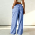 thumbnail image 5 of FchengtaiS Women's Pinstripe Striped Dressy Pants High Waist Wide Leg Business Work Pants Casual Loose Slacks Trousers with Pockets, 5 of 6