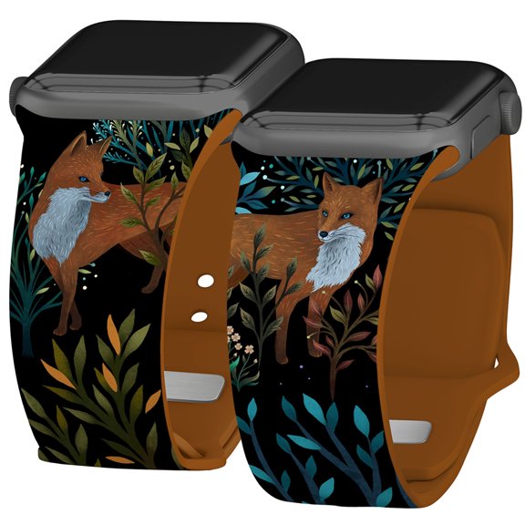 Episodic Drawing Enchanted Collection HD Watch Band for Apple Watch - 42/44/45/49mm(46mm Series 10/11) Short Forest Foxes) by Affinity Bands