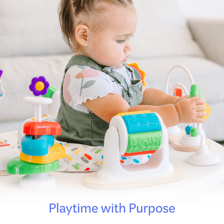 Move2Play 4-in-1 Baby Activity Center | Montessori-Inspired Design | 8 Interactive Toys | Tummy Time, Exersaucer, Jumper & Toddler Table | Baby Essential