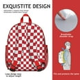 thumbnail image 5 of White Red Checkered Backpack Backpack for School,Cute School Bag,Schoolbag with Adjustable Shoulder Straps & Padded Back,13.8"x11.4"x6", 5 of 6