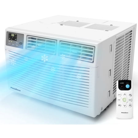 Condition photo showing Good Condition for philodeco 10000 btu window air conditioner 450 sq ft. intelligent ac, led display screen, with remote control, can be used as a dehumidifier/fan, operates quietly, energy-saving. timer • sleep and ec