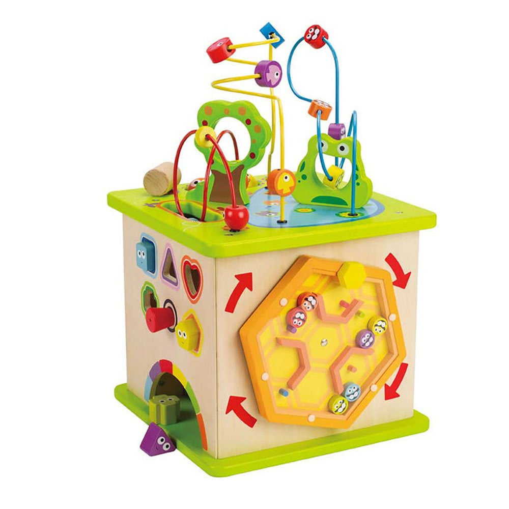 hape country critters wooden play cube