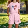 thumbnail image 5 of Amidoa Girls Summer 2 Piece Outfits Cute Floral Short Sleeve and Casual Shorts Kids Clothing Set Pink Size 3T, 5 of 5