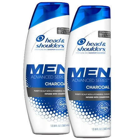 Bundle & Save 25%: Head and Shoulders Men Advanced Charcoal Shampoo to Deep Clean & Detox, 12.8 fl oz (2 Pack)