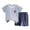 F634-Navy, variant on UAYOTSE Toddler Baby Boys Girls Breathable Pajamas 2-Piece Set Short Sleeve Tee Elastic Shorts Sleepwear Loungewear for Spring Summer Casual Wear,Sizes 7-8 Years