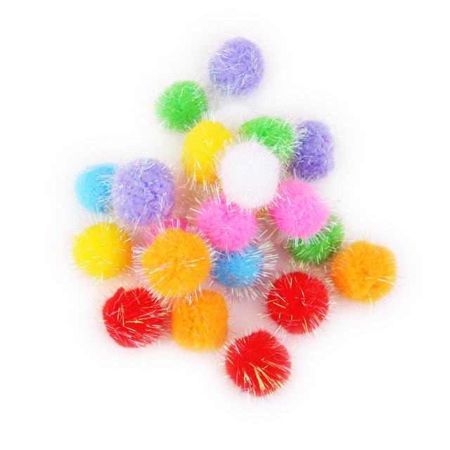 24 Piezas 30 Mm Manualidades de Bricolaje Coloridas Bolas de Pompones Esponjosos Fieltro Juguetes de Peluche Decoración Zulema Pompones Gato Juguetes